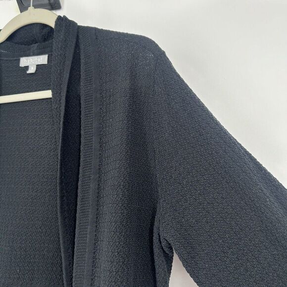 Habitat Open Front Cardigan Black Long Line Lightweight Long Sleeve Size M - Picture 3 of 10
